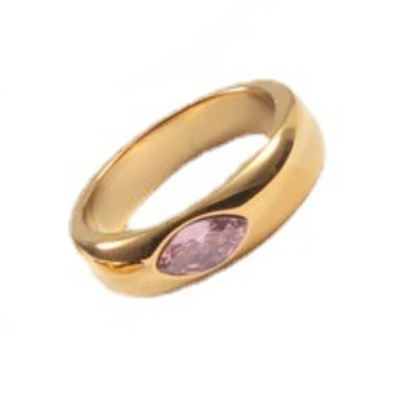 Hot Sale Multicolor Zrcon Eye Shaped Ring for Women Stainless Steel Ring New