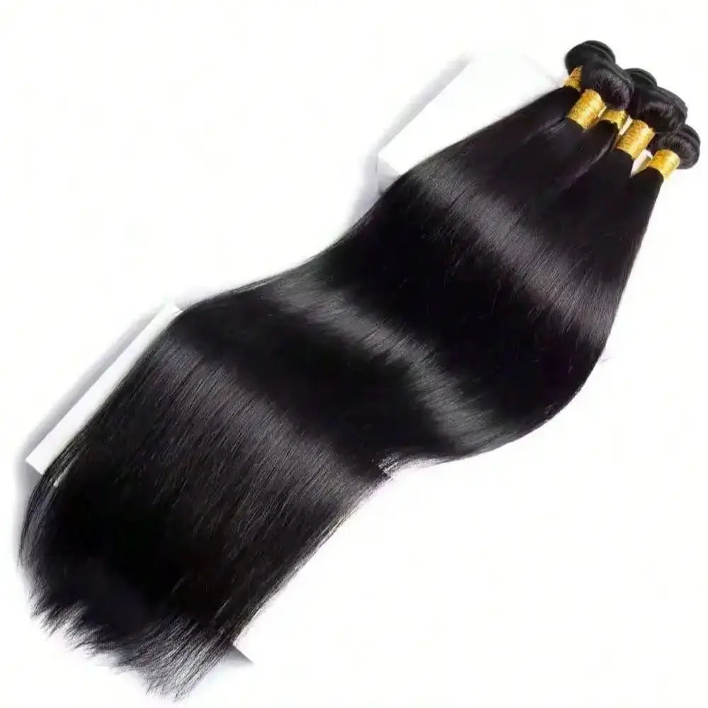 Burmese Bone Straight Human Hair 30 32 Inch Straight Raw Hair Bundles Unprocessed Double Weft Hair Extensions Weave