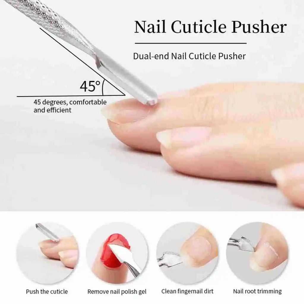 Nail Professional Stainless Steel Nail Cutter Scissor Nippers Muti Function Cuticle Pusher Remover Nail Care Manicure Tools 2028