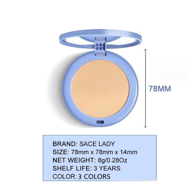 OUHOE Setting Makeup Pressed Powder Waterproof Oil Control Concealer Full Coverage Lasting Brighten Skin Tone Makeup