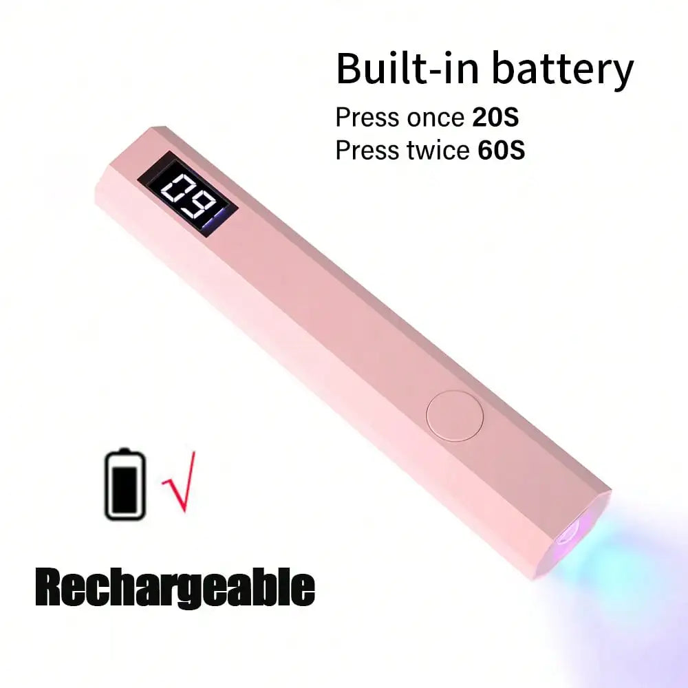Portable Nail Dryer, USB Mini Nail Dryer Lamp, 180mAh Battery UV LED Nail Lamp, Suitable For Curing All Nail Gels, Applicable For Home Nail Salon