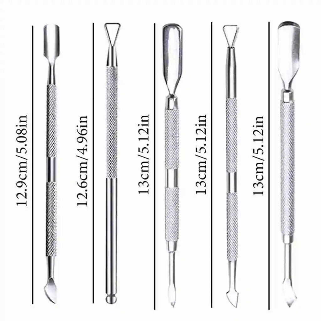 Nail Professional Stainless Steel Nail Cutter Scissor Nippers Muti Function Cuticle Pusher Remover Nail Care Manicure Tools 2028