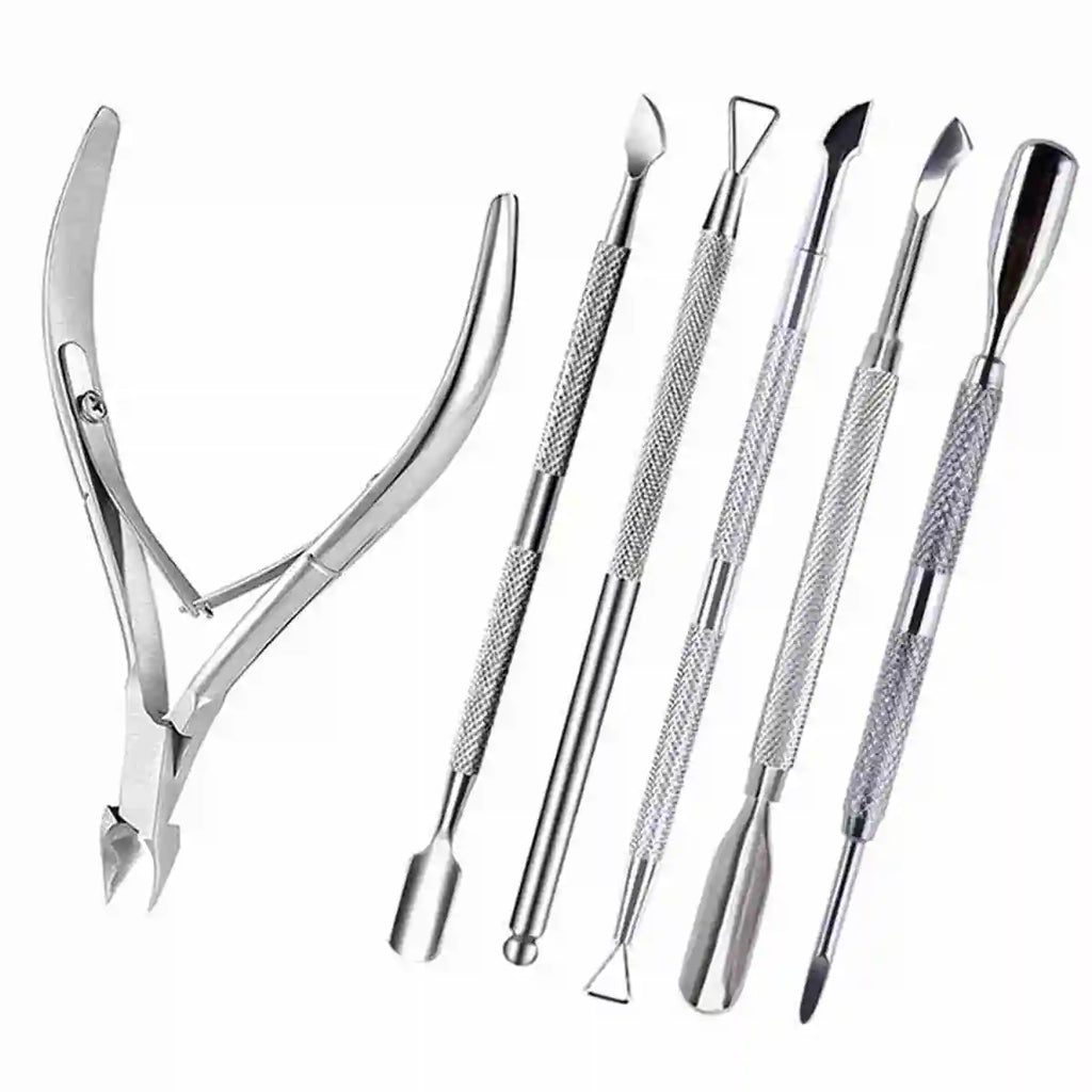 Nail Professional Stainless Steel Nail Cutter Scissor Nippers Muti Function Cuticle Pusher Remover Nail Care Manicure Tools 2028