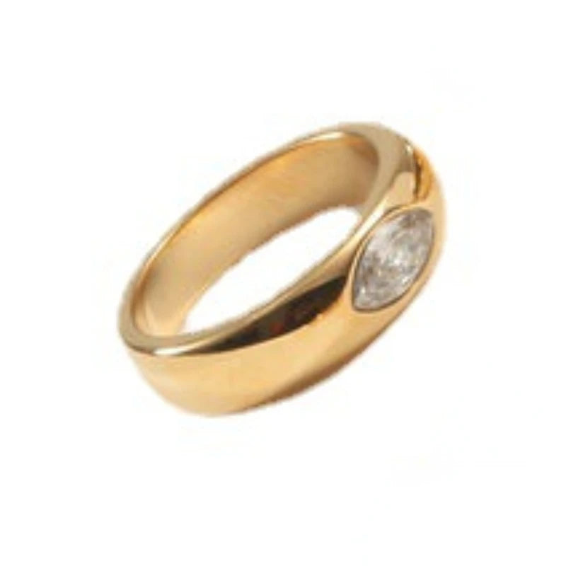Hot Sale Multicolor Zrcon Eye Shaped Ring for Women Stainless Steel Ring New