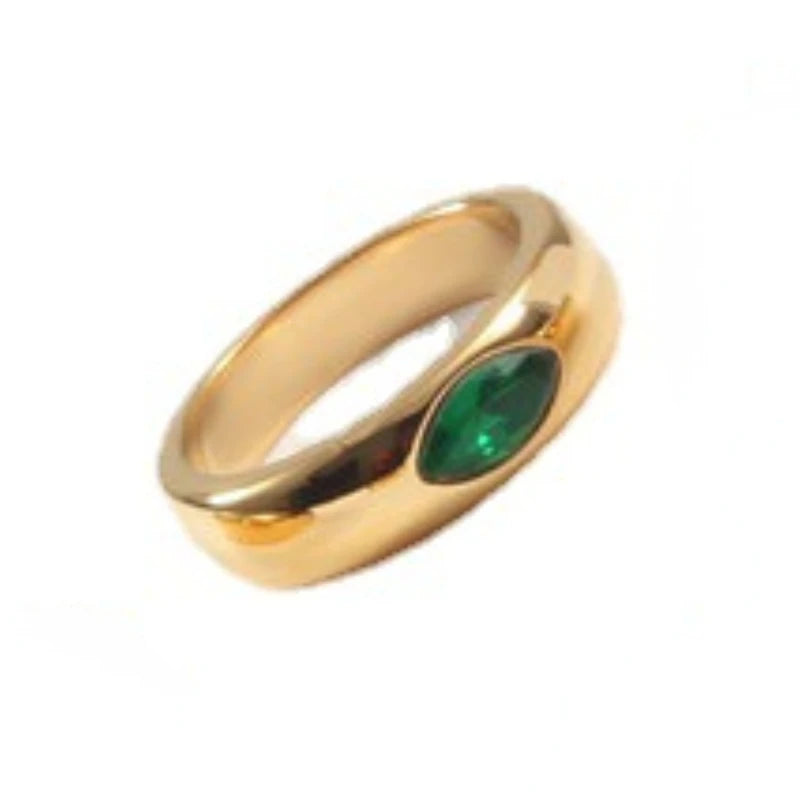 Hot Sale Multicolor Zrcon Eye Shaped Ring for Women Stainless Steel Ring New